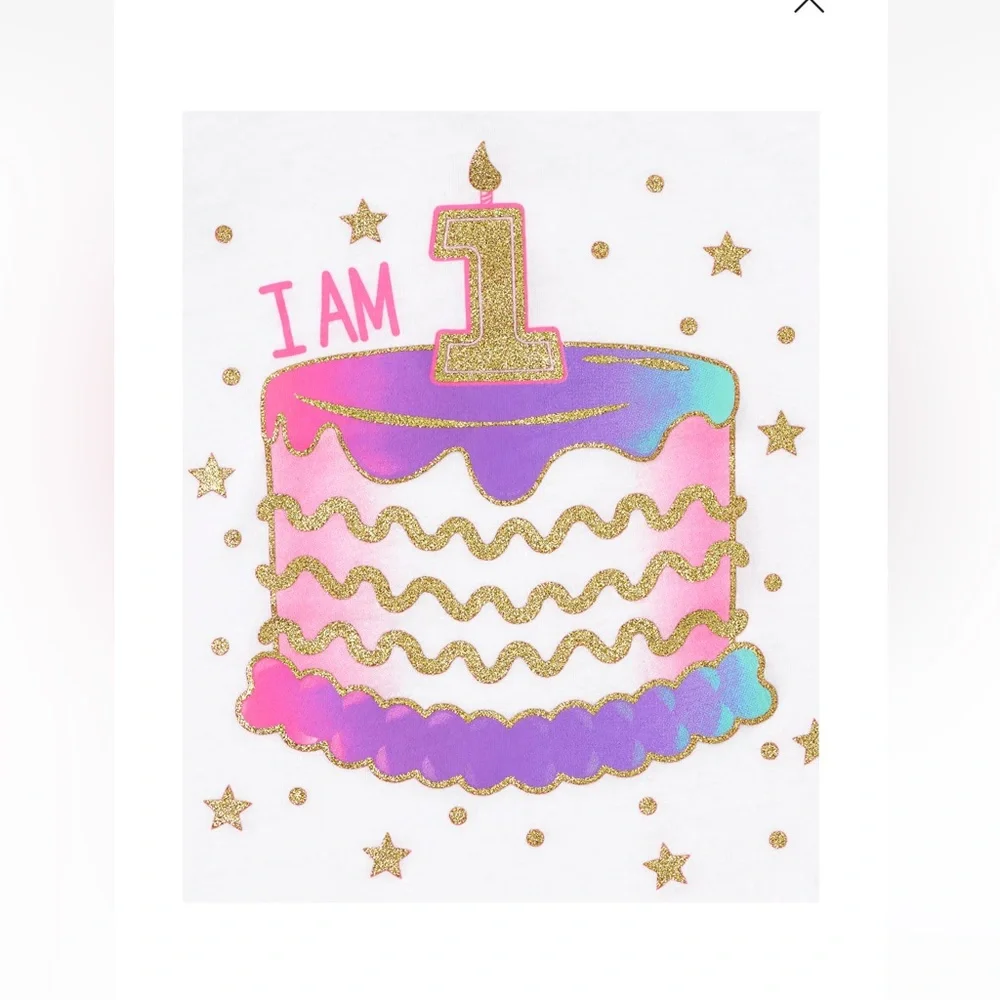 NWT The Children’s Place I am 2 sparkly birthday girl shirt size 2T